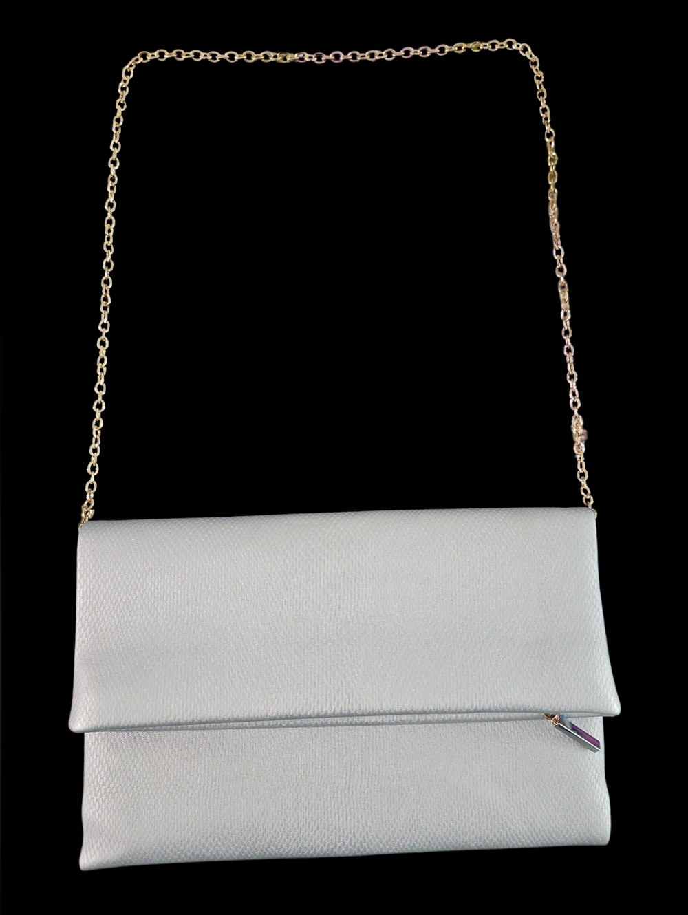 Urban Expressions Women's Fold-Over Chain Crossbody Bag — Silver